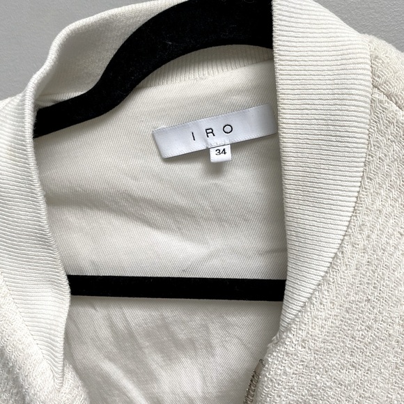 IRO Silou ivory cotton bomber jacket size size 34 / 4 / Small - Picture 4 of 5